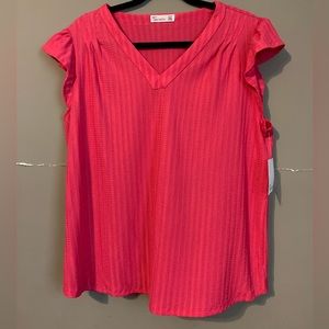 NWT 89th + Madison Hot Pink Blouse Size XL